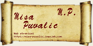 Miša Puvalić vizit kartica